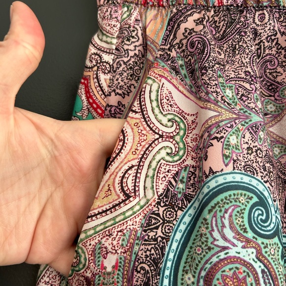 Zara colourful paisley print wide-leg pants - Size Large Made in Morocco - Picture 5 of 9